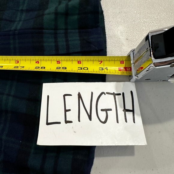 Lands End Flannel Shirt Men's Size Small Traditional Fit Green Blue Plaid Button - Picture 8 of 8